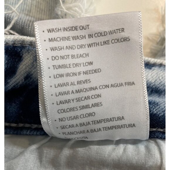 Rancan Womens Size XL Blue Denim Acid Washed Distressed Cut Off Jean Shorts - Picture 8 of 8